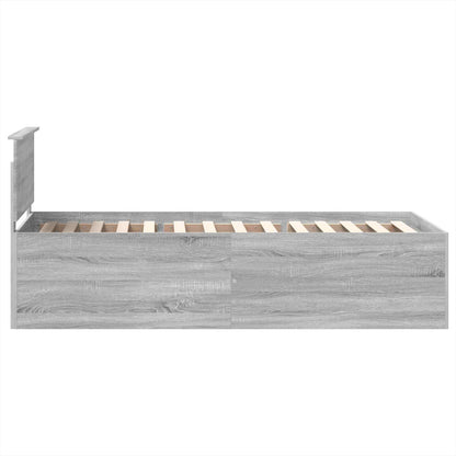 Bedframe met hoofdeinde Grijs Sonoma 75 x 190 cm Bewerkt hout