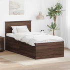 Bedframe 75 x 190 cm bruin eiken