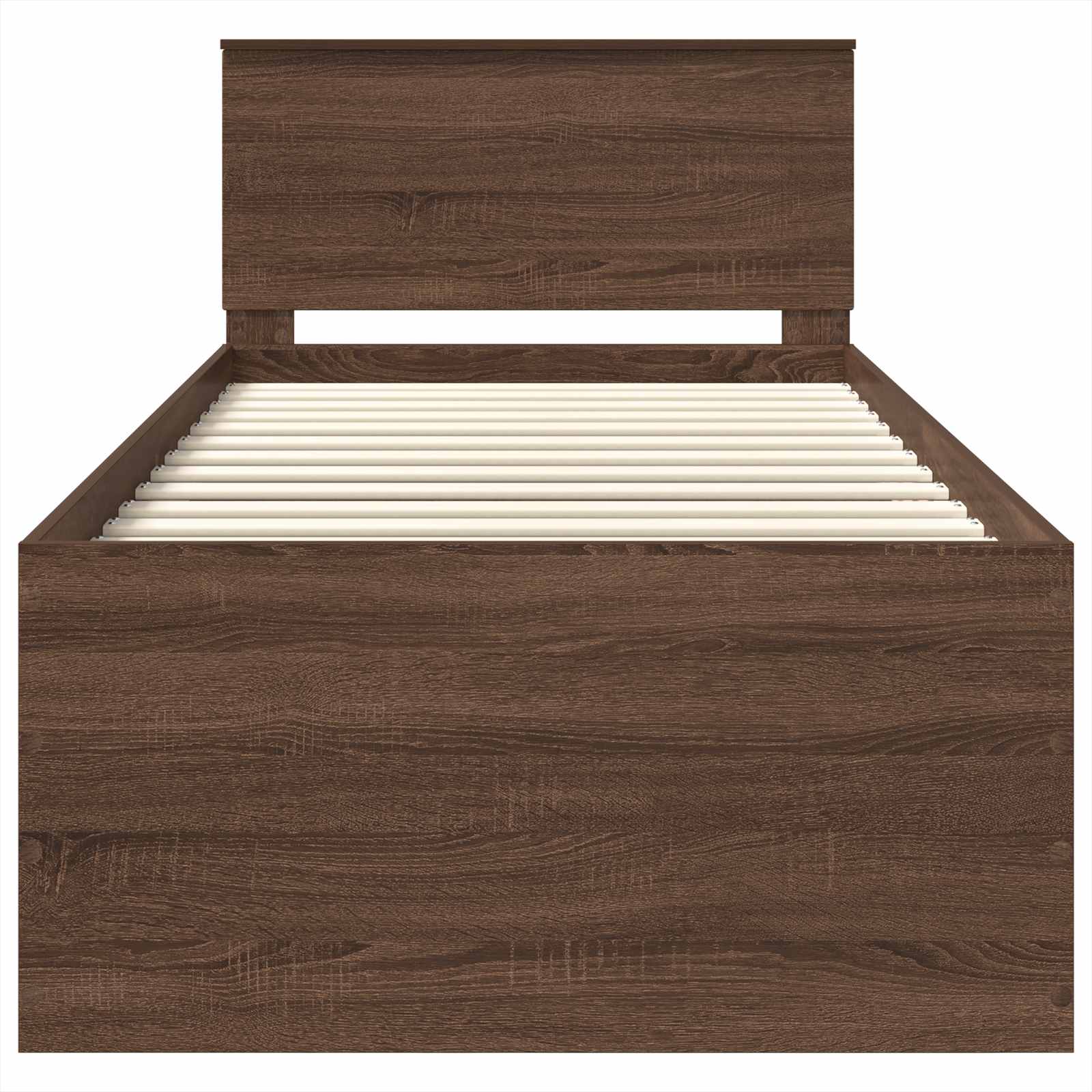 Bedframe met hoofdeinde Bruin Eiken 75 x 190 cm Bewerkt hout