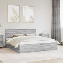 Bedframe met hoofdeinde Grijs Sonoma 200 x 200 cm Bewerkt hout