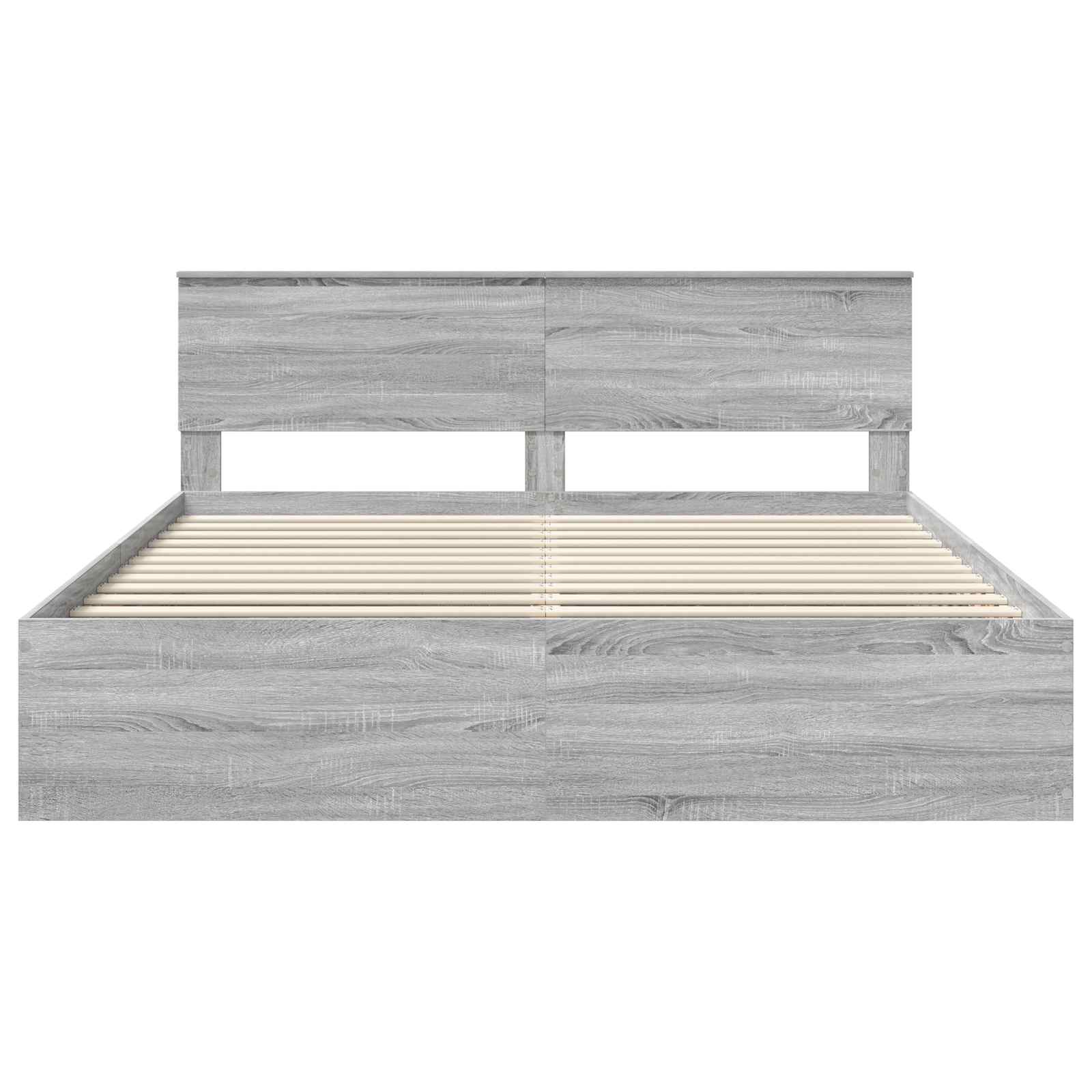 Bedframe met hoofdeinde Grijs Sonoma 200 x 200 cm Bewerkt hout