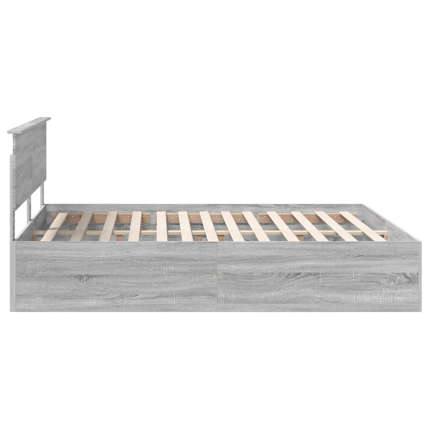 Bedframe met hoofdeinde Grijs Sonoma 200 x 200 cm Bewerkt hout