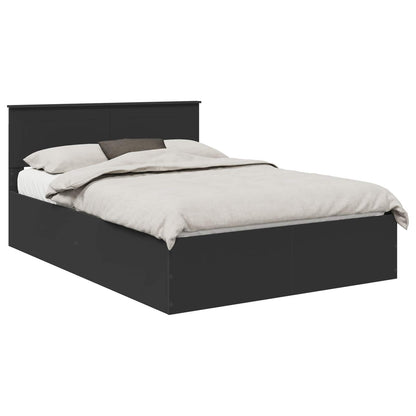 Bedframe met hoofdeinde Zwart 150 x 200 cm Bewerkt hout