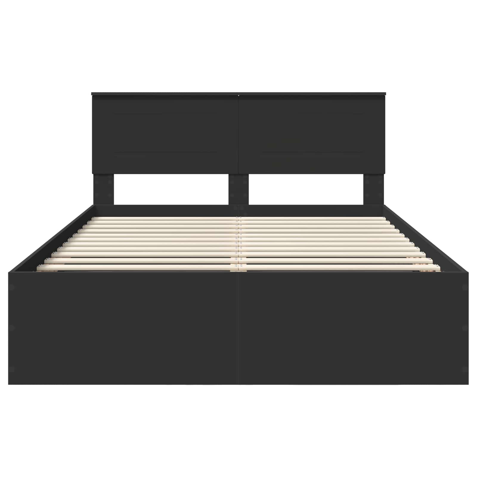 Bedframe met hoofdeinde Zwart 150 x 200 cm Bewerkt hout