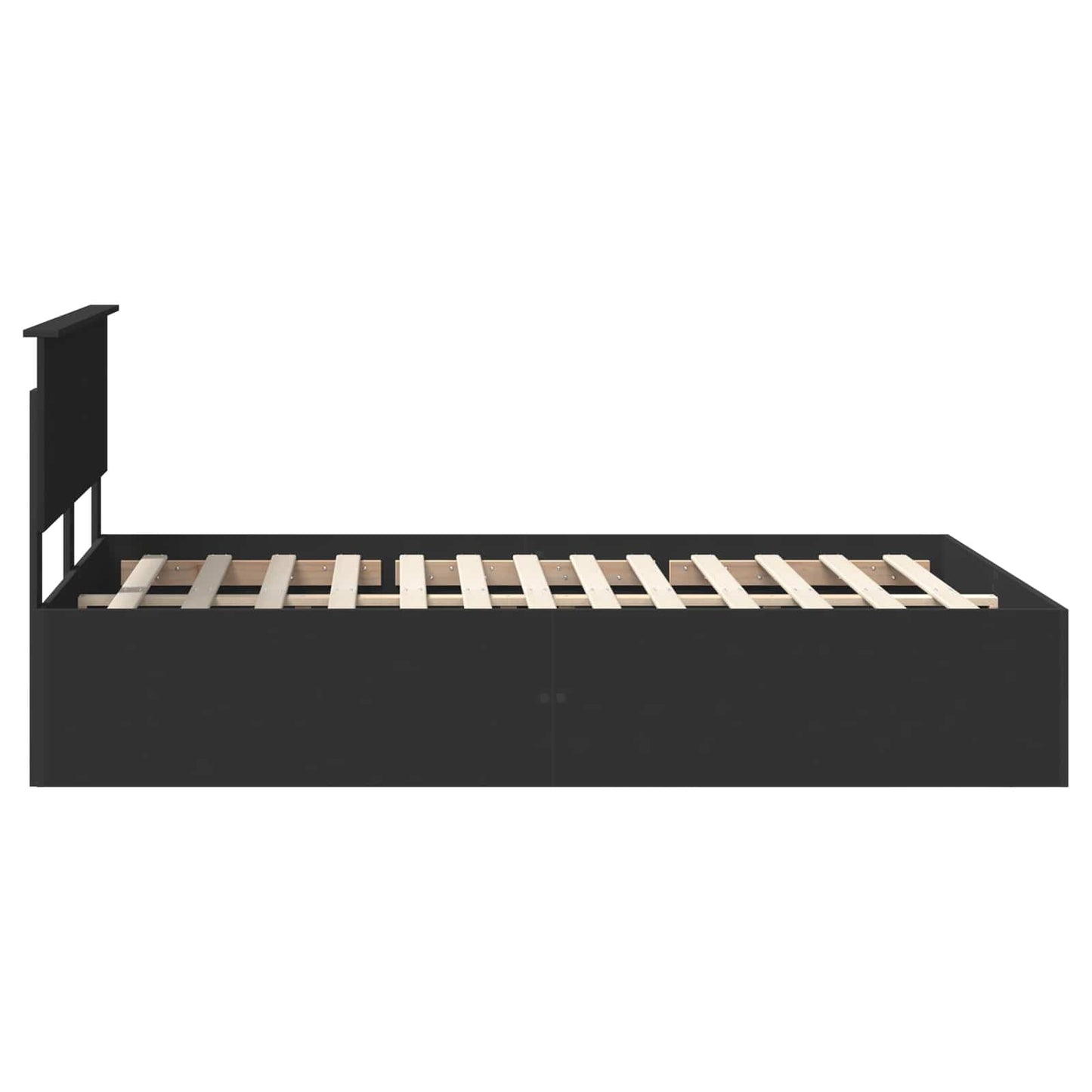 Bedframe met hoofdeinde Zwart 150 x 200 cm Bewerkt hout
