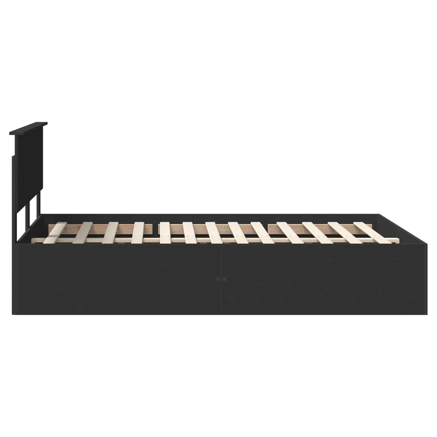 Bedframe met hoofdeinde Zwart 150 x 200 cm Bewerkt hout