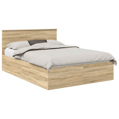 Bedframe met hoofdeinde Sonoma Eiken 150 x 200 cm Bewerkt hout