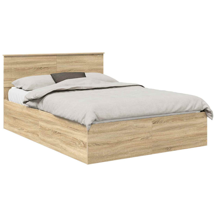 Bedframe met hoofdeinde Sonoma Eiken 150 x 200 cm Bewerkt hout