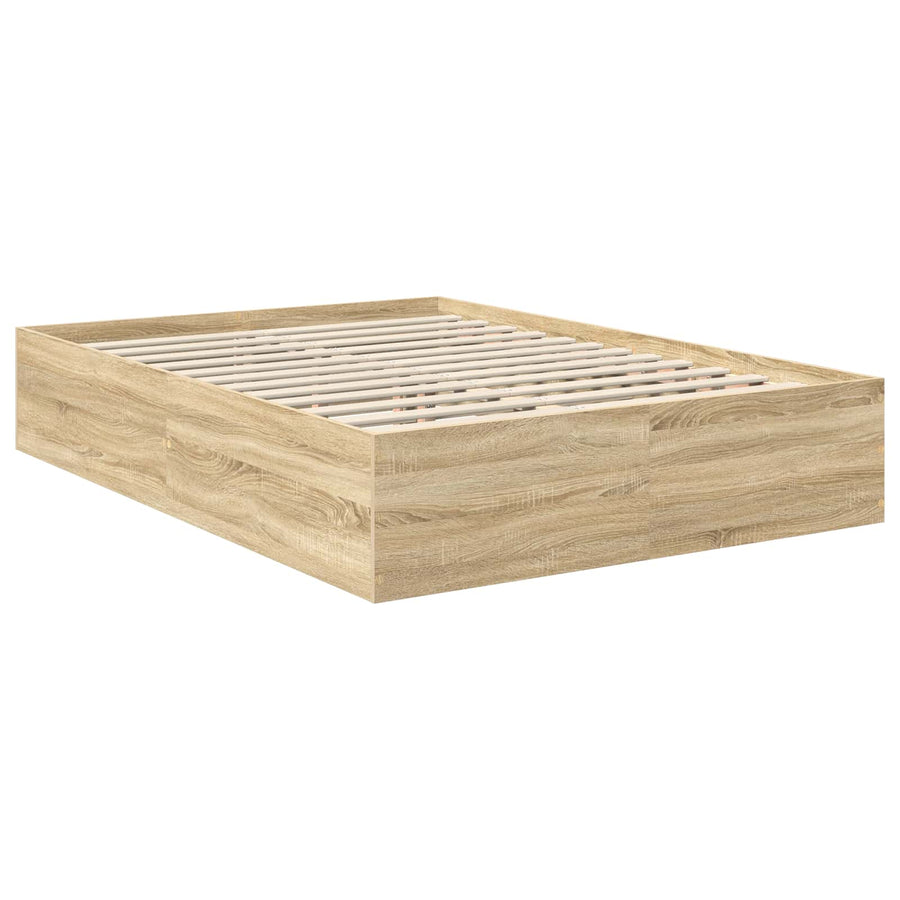 Bedframe met hoofdeinde Sonoma Eiken 150 x 200 cm Bewerkt hout