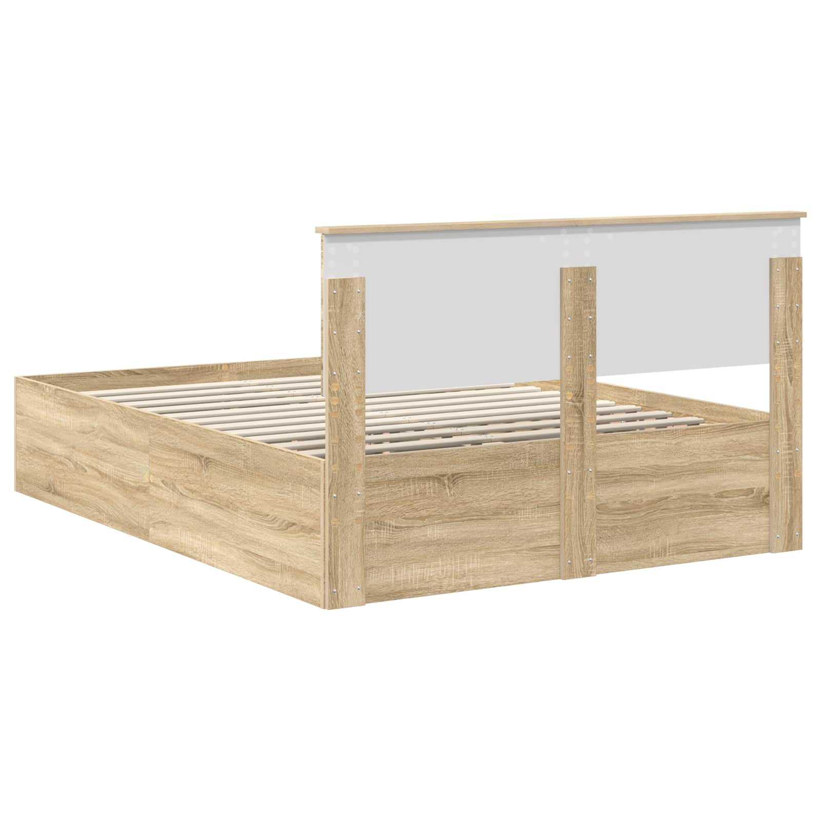 Bedframe met hoofdeinde Sonoma Eiken 150 x 200 cm Bewerkt hout