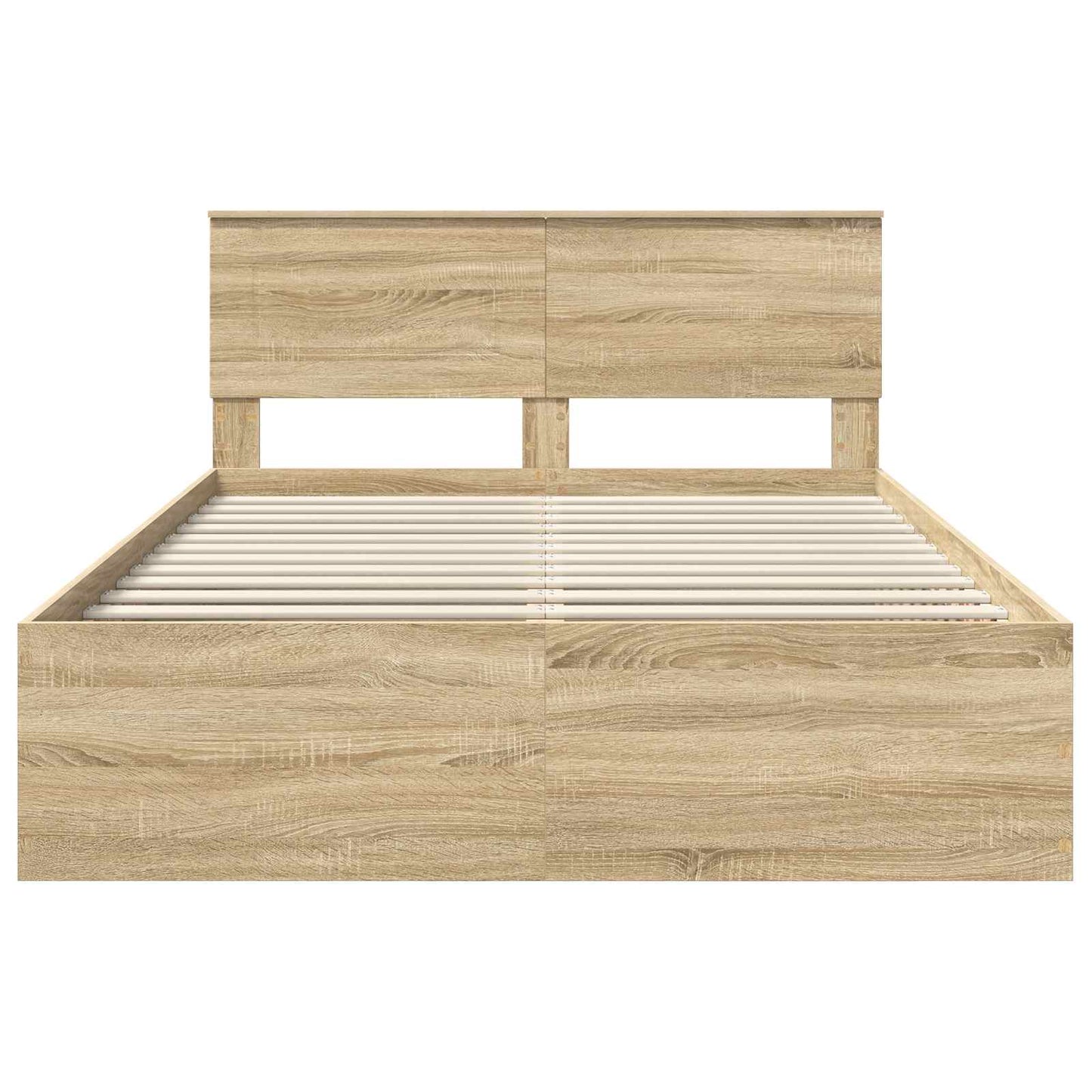 Bedframe met hoofdeinde Sonoma Eiken 150 x 200 cm Bewerkt hout