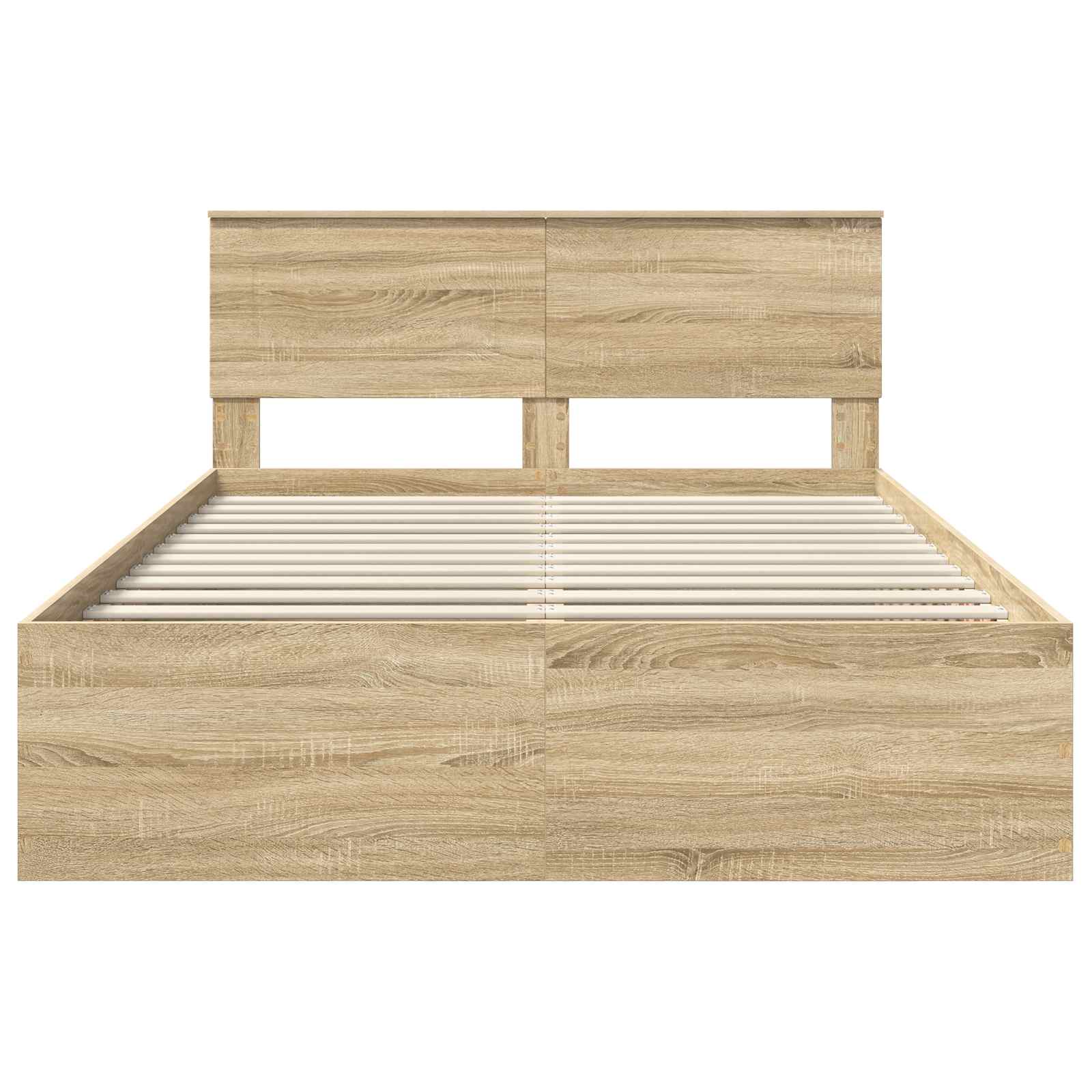 Bedframe met hoofdeinde Sonoma Eiken 150 x 200 cm Bewerkt hout