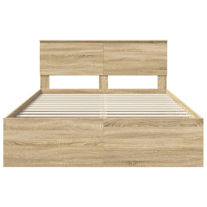 Bedframe met hoofdeinde Sonoma Eiken 150 x 200 cm Bewerkt hout
