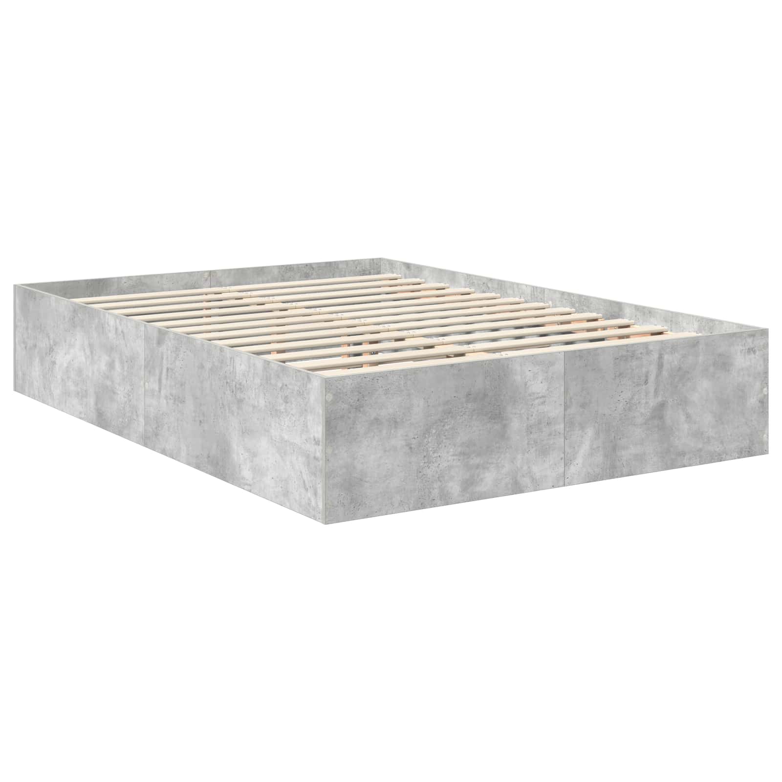 Bedframe met hoofdeinde Beton Grijs 150 x 200 cm Bewerkt hout