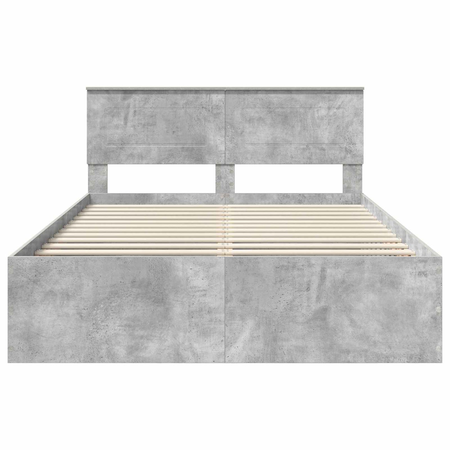 Bedframe met hoofdeinde Beton Grijs 150 x 200 cm Bewerkt hout