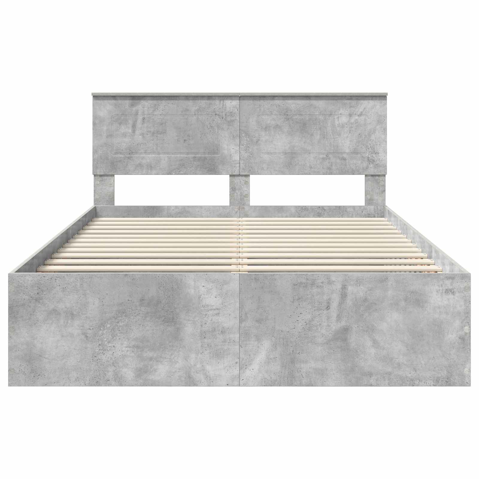 Bedframe met hoofdeinde Beton Grijs 150 x 200 cm Bewerkt hout