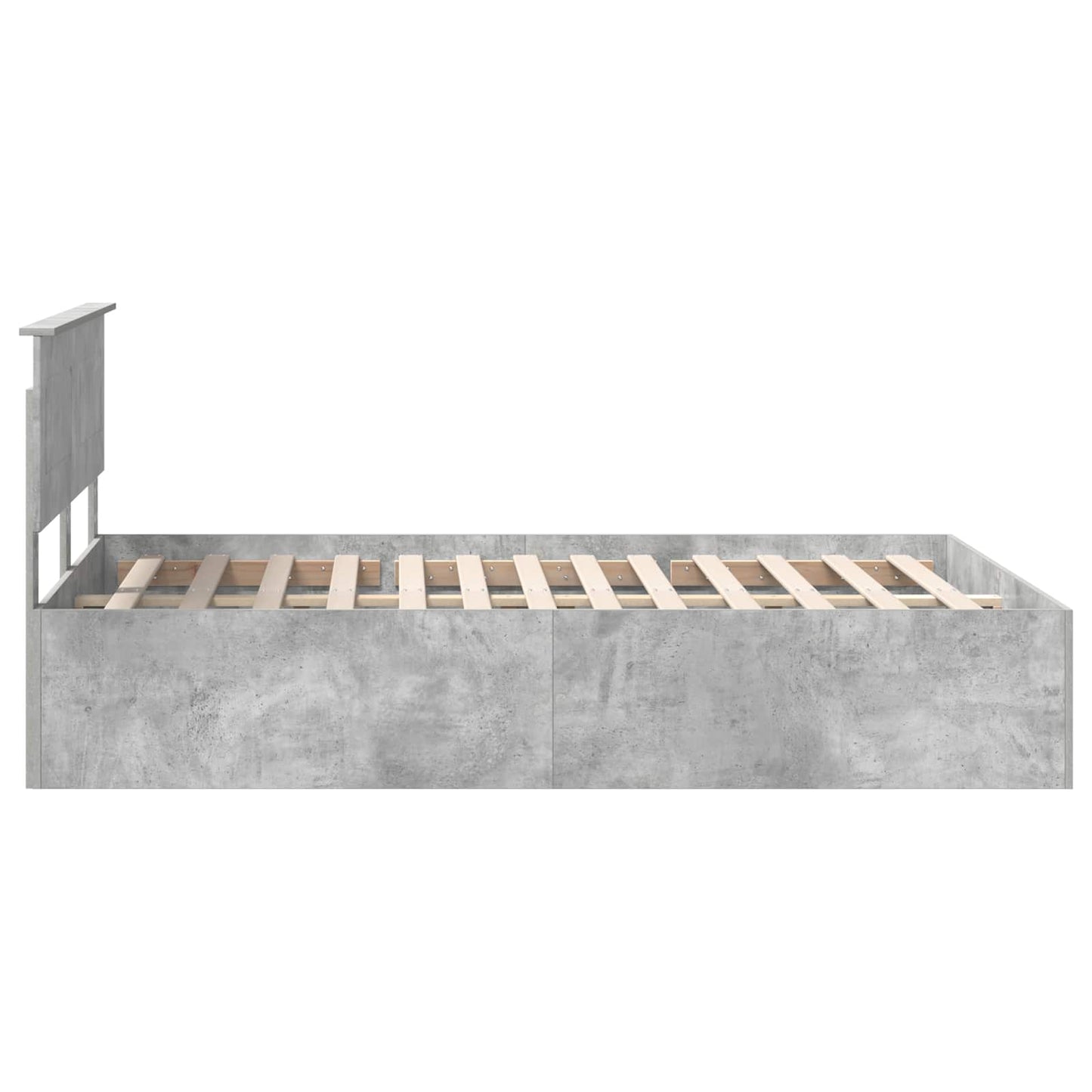 Bedframe met hoofdeinde Beton Grijs 150 x 200 cm Bewerkt hout