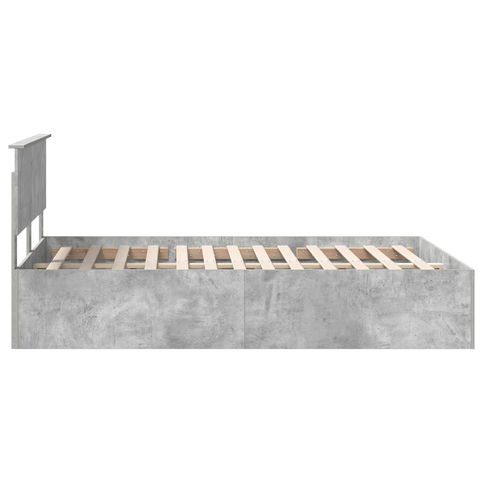 Bedframe met hoofdeinde Beton Grijs 150 x 200 cm Bewerkt hout