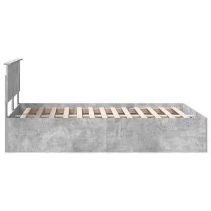Bedframe met hoofdeinde Beton Grijs 150 x 200 cm Bewerkt hout