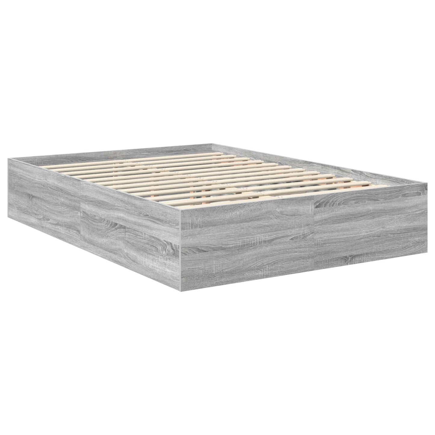 Bedframe met hoofdeinde Grijs Sonoma 150 x 200 cm Bewerkt hout