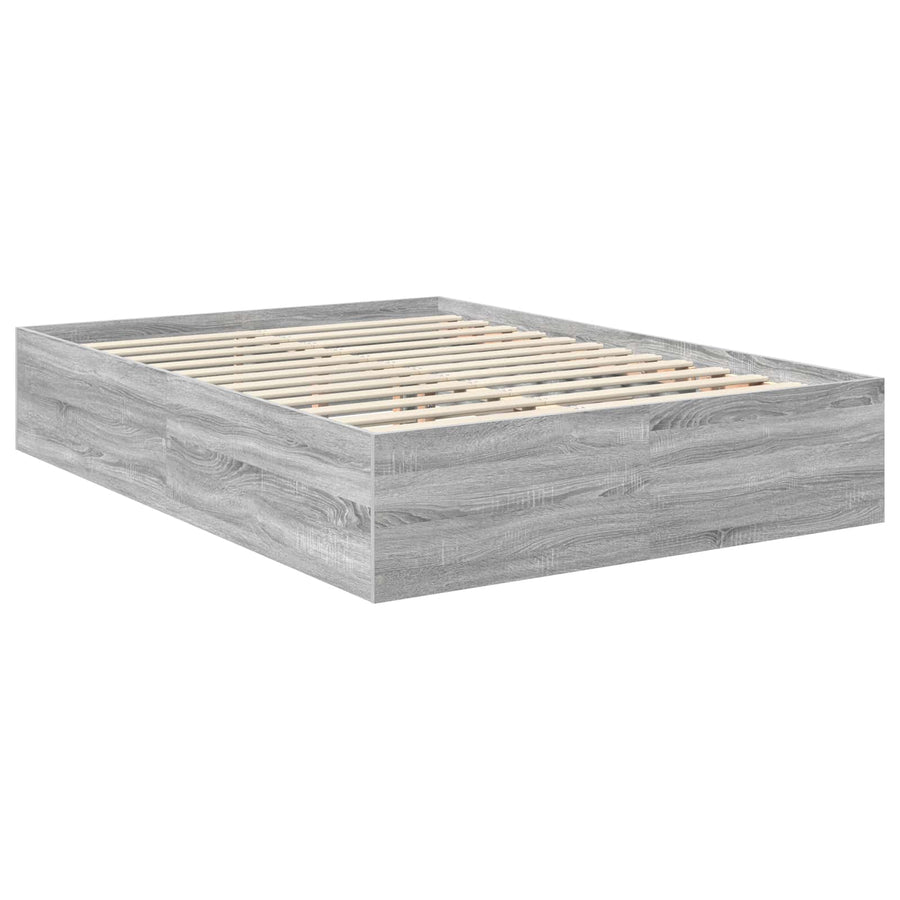 Bedframe met hoofdeinde Grijs Sonoma 150 x 200 cm Bewerkt hout