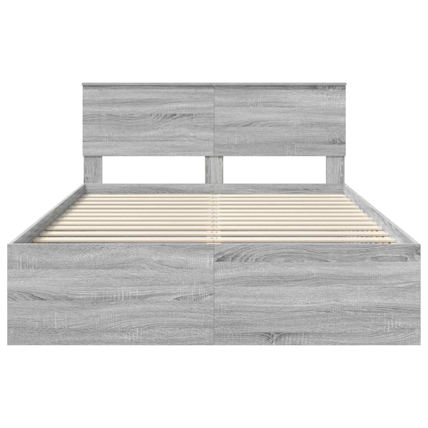 Bedframe met hoofdeinde Grijs Sonoma 150 x 200 cm Bewerkt hout