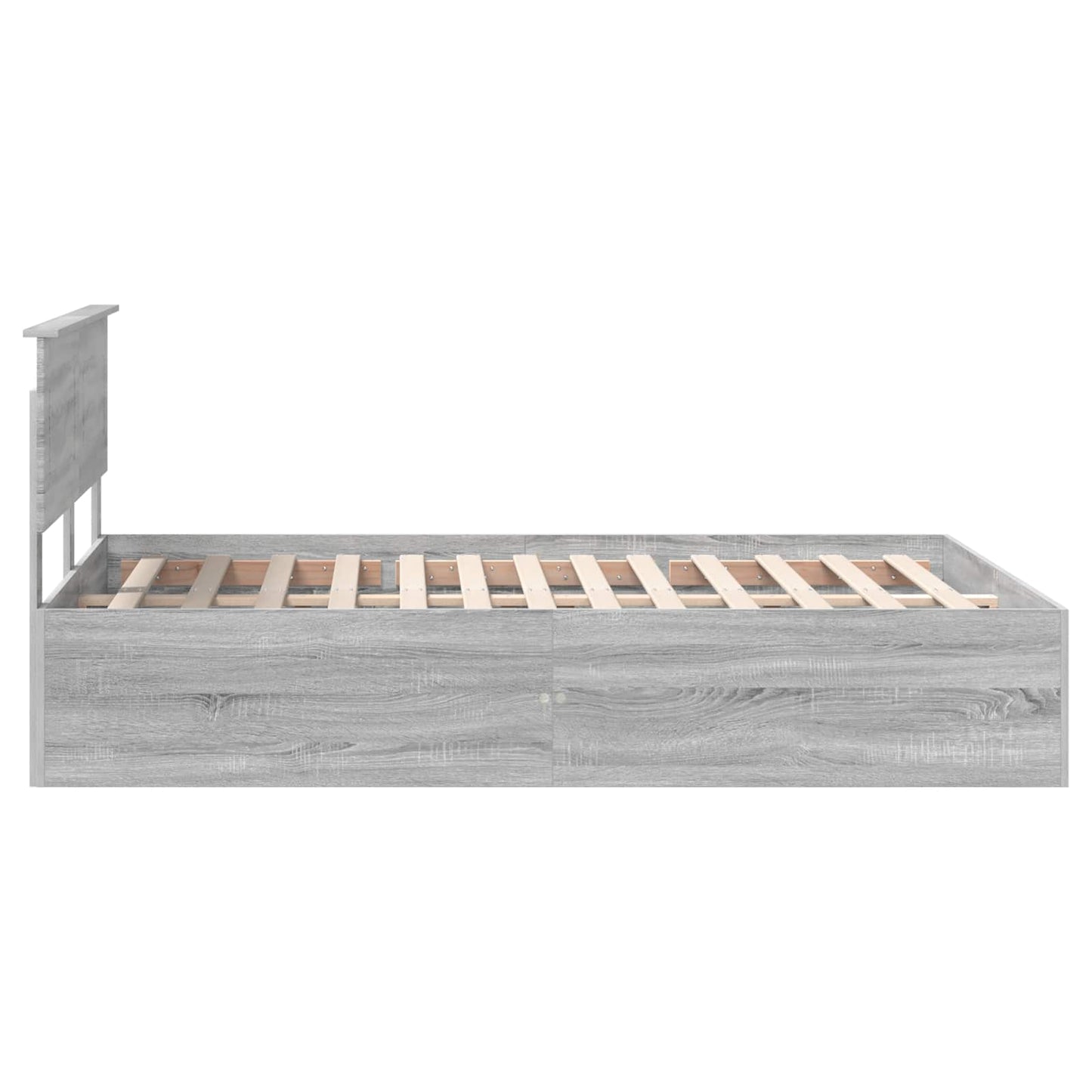 Bedframe met hoofdeinde Grijs Sonoma 150 x 200 cm Bewerkt hout
