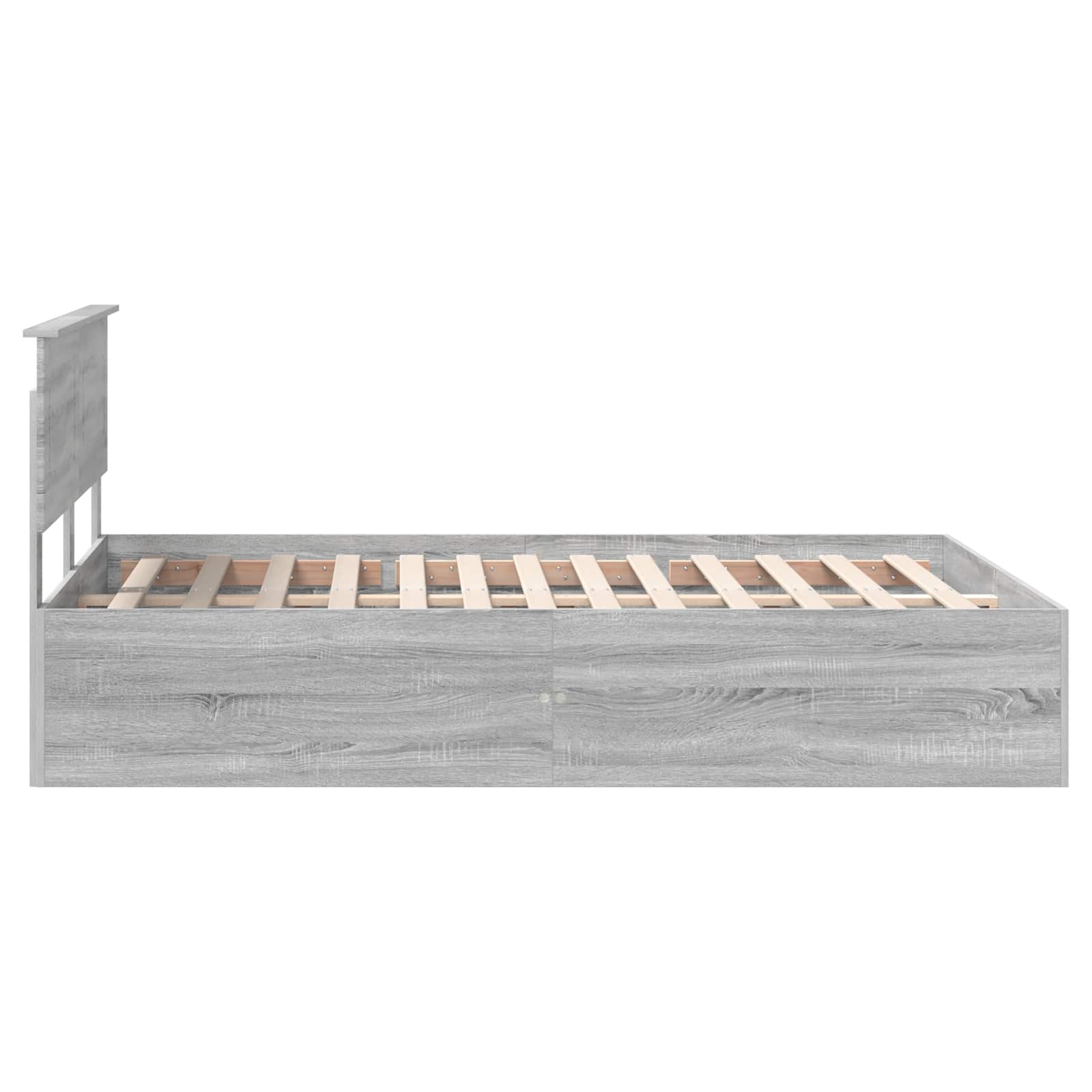 Bedframe met hoofdeinde Grijs Sonoma 150 x 200 cm Bewerkt hout