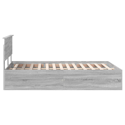 Bedframe met hoofdeinde Grijs Sonoma 150 x 200 cm Bewerkt hout