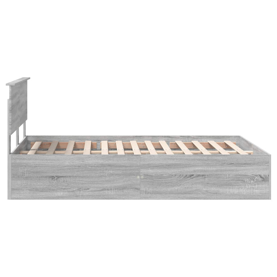 Bedframe met hoofdeinde Grijs Sonoma 150 x 200 cm Bewerkt hout