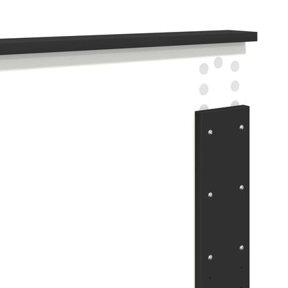 Bedframe met hoofdeinde Zwart 135 x 190 cm Bewerkt hout