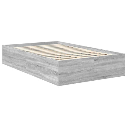 Bedframe met hoofdeinde Grijs Sonoma 135 x 190 cm Bewerkt hout