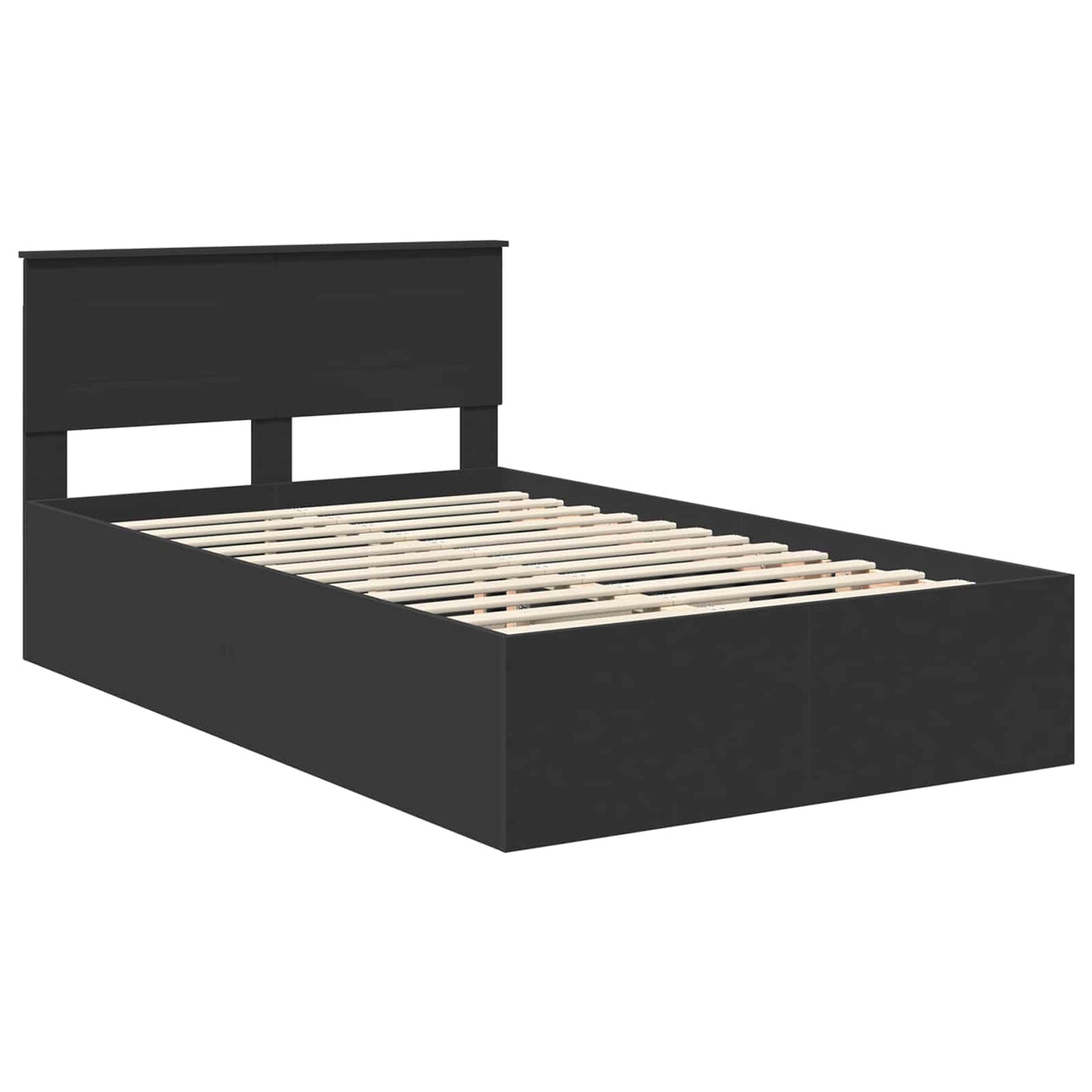 Bedframe met hoofdeinde Zwart 120 x 190 cm Bewerkt hout
