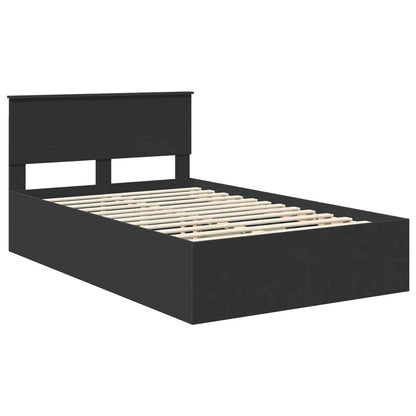 Bedframe met hoofdeinde Zwart 120 x 190 cm Bewerkt hout