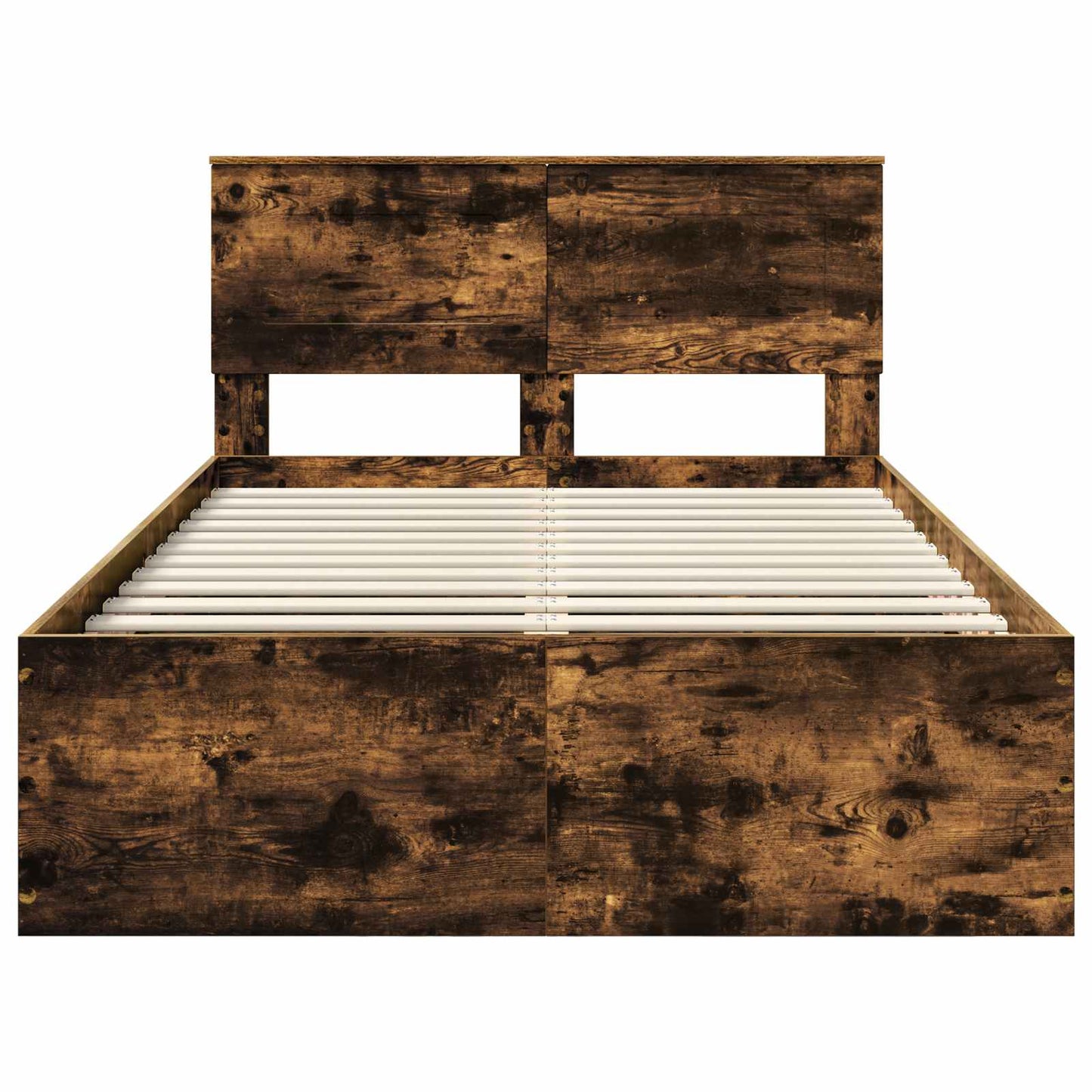 Bedframe met hoofdeinde Gerookt eiken 120 x 190 cm Bewerkt hout