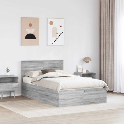 Bedframe met hoofdeinde Grijs Sonoma 120 x 190 cm Bewerkt hout