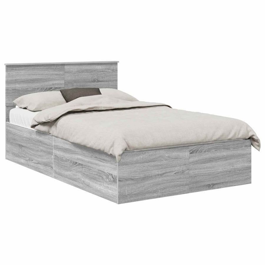 Bedframe met hoofdeinde Grijs Sonoma 120 x 190 cm Bewerkt hout