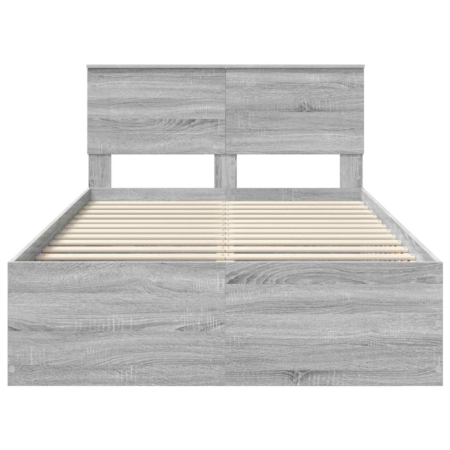 Bedframe met hoofdeinde Grijs Sonoma 120 x 190 cm Bewerkt hout