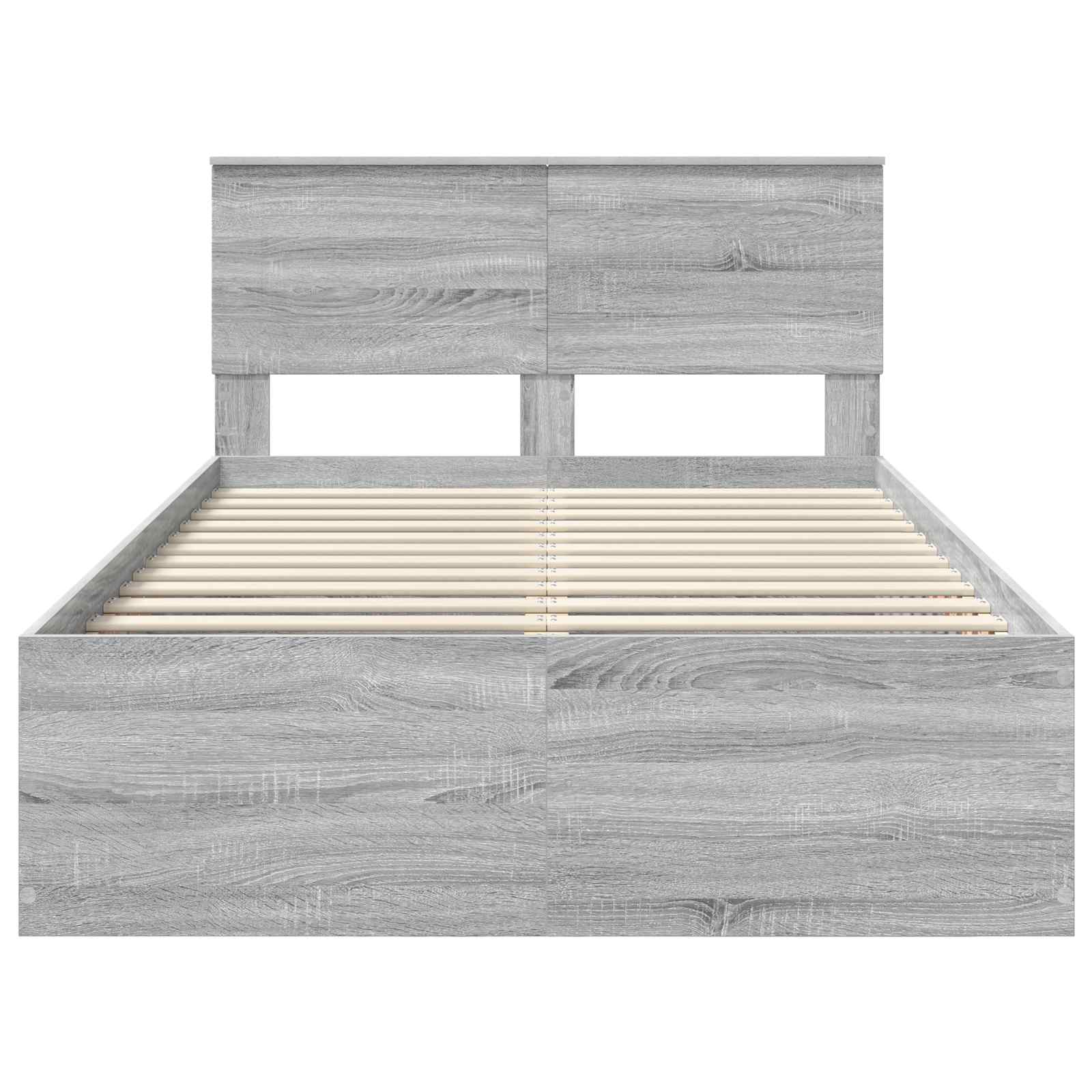 Bedframe met hoofdeinde Grijs Sonoma 120 x 190 cm Bewerkt hout