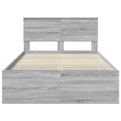 Bedframe met hoofdeinde Grijs Sonoma 120 x 190 cm Bewerkt hout