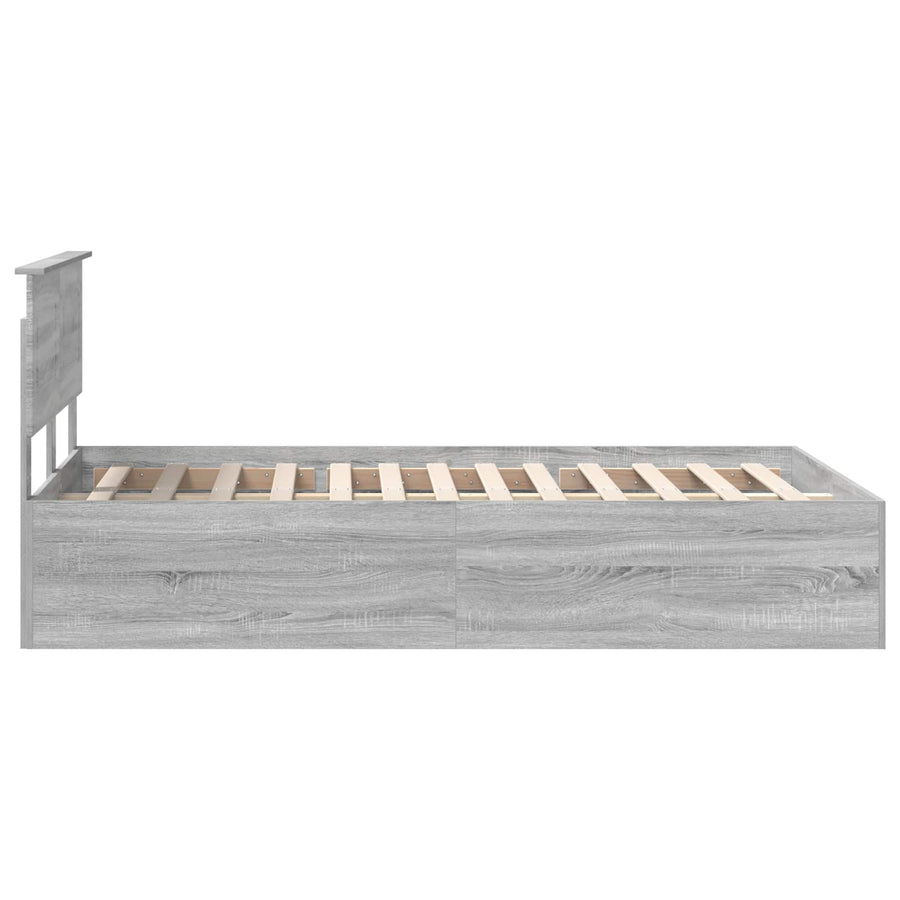Bedframe met hoofdeinde Grijs Sonoma 120 x 190 cm Bewerkt hout