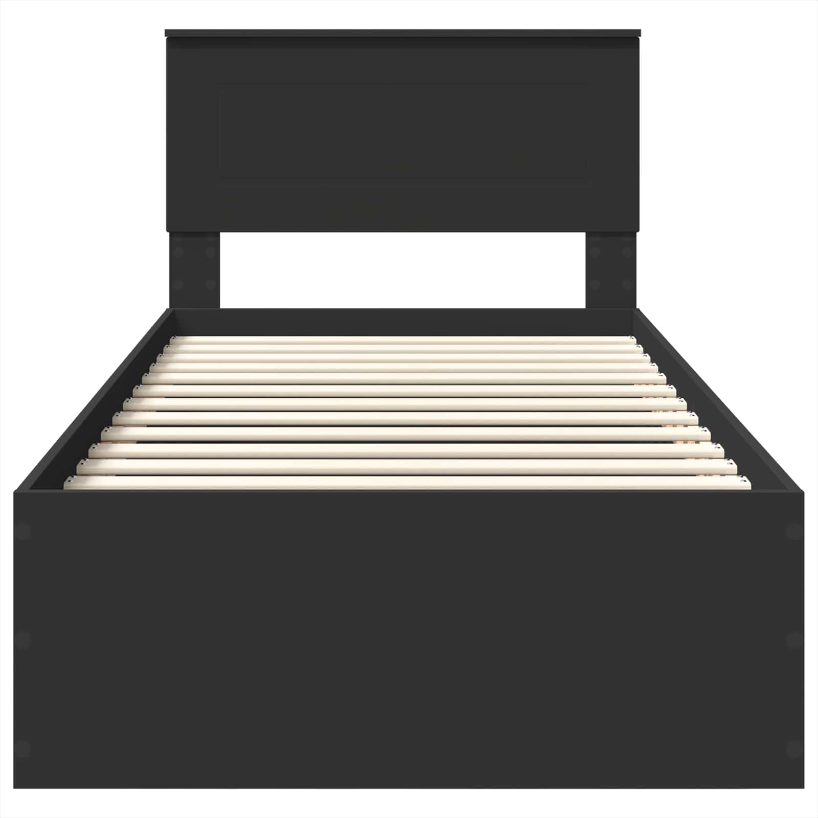 Bedframe met hoofdeinde Zwart 100 x 200 cm Bewerkt hout