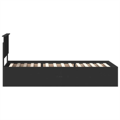 Bedframe met hoofdeinde Zwart 100 x 200 cm Bewerkt hout