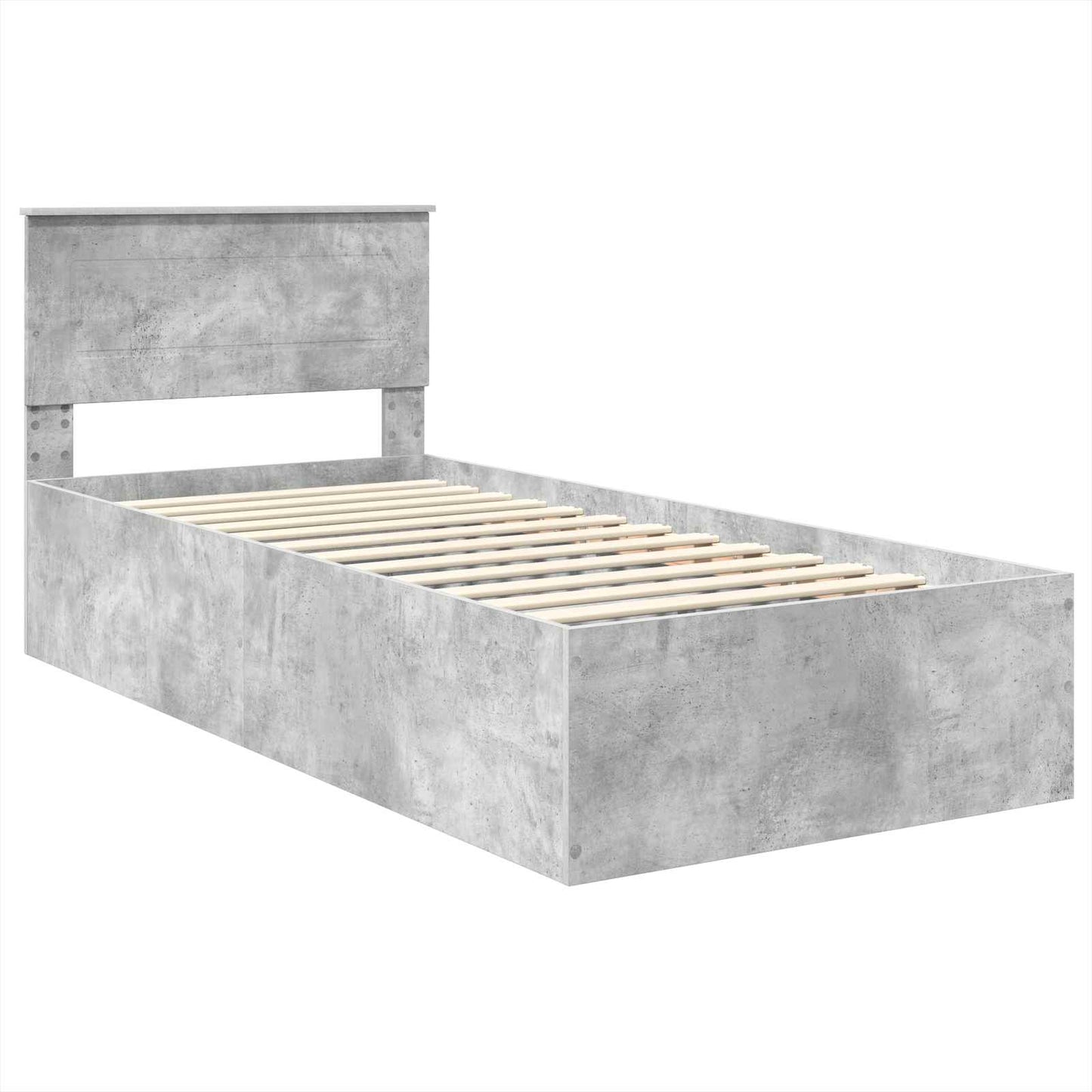 Bedframe met hoofdeinde Beton Grijs 100 x 200 cm Bewerkt hout