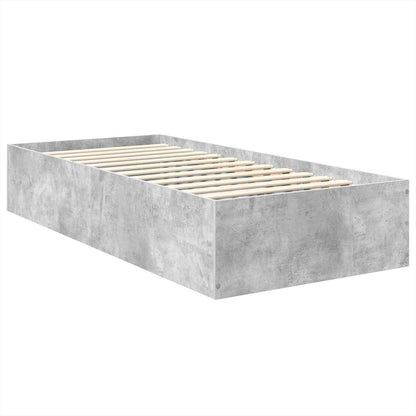 Bedframe met hoofdeinde Beton Grijs 100 x 200 cm Bewerkt hout