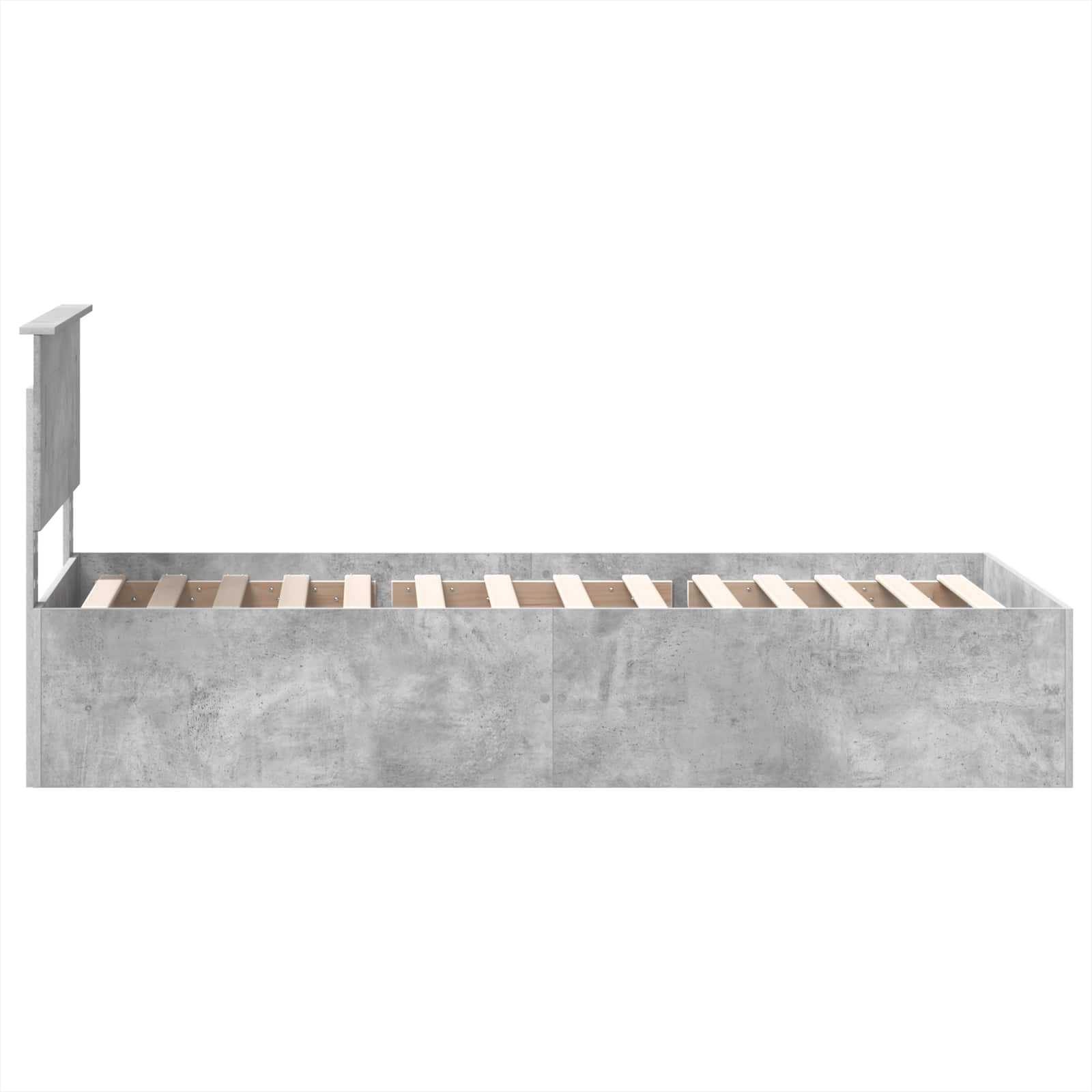 Bedframe met hoofdeinde Beton Grijs 100 x 200 cm Bewerkt hout