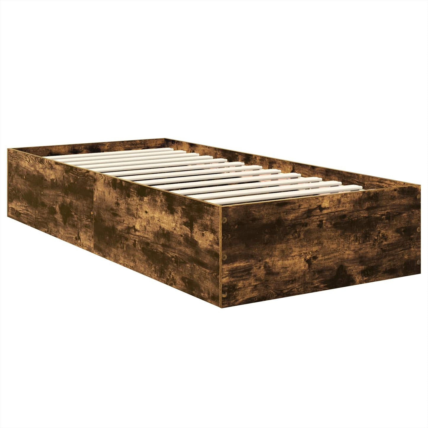 Bedframe met hoofdeinde Gerookt eiken 100 x 200 cm Bewerkt hout