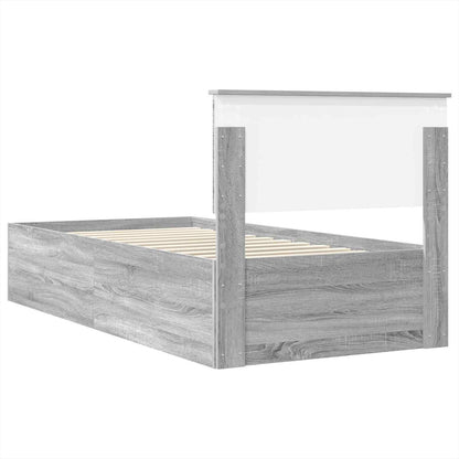 Bedframe met hoofdeinde Grijs Sonoma 100 x 200 cm Bewerkt hout