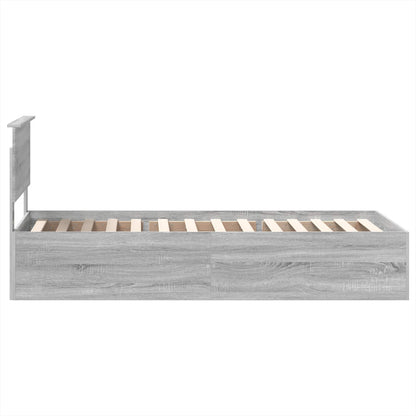 Bedframe met hoofdeinde Grijs Sonoma 100 x 200 cm Bewerkt hout