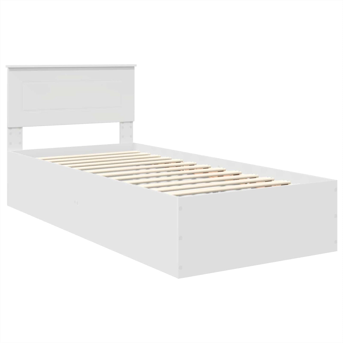 Bedframe met hoofdeinde Wit 90 x 190 cm Bewerkt hout